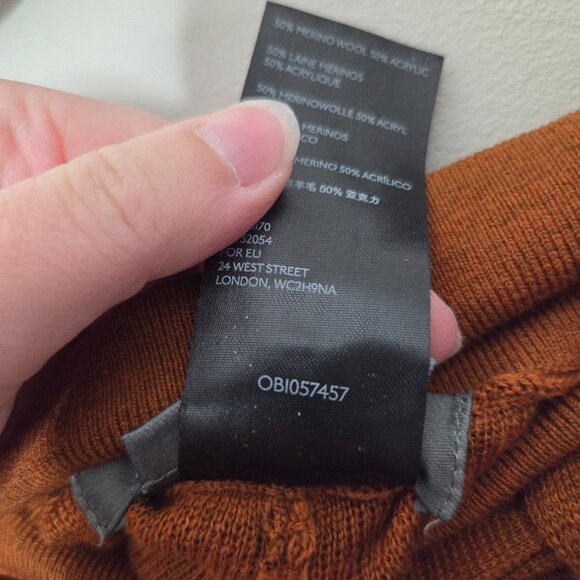 ANTHROPOLOGIE Linette Merino Wool Crop Wide Leg Brown Belted Pant - Picture 6 of 6